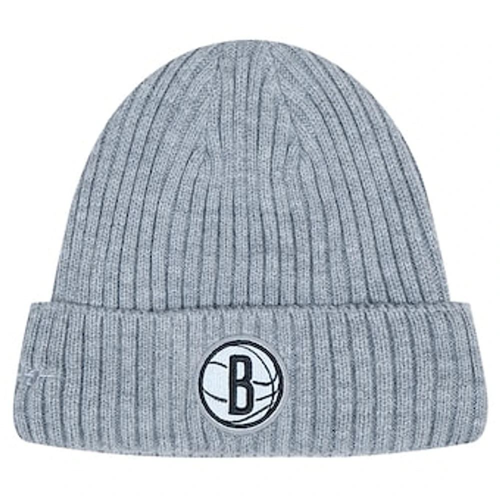 Men's Pro Standard Gray Brooklyn Nets Essential Cuffed Knit Hat