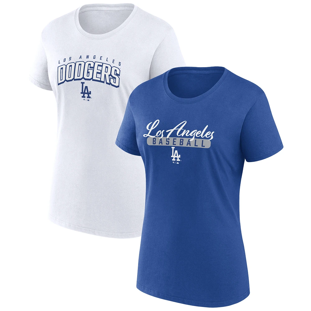 Women's Profile Royal/Gray Los Angeles Dodgers Plus Size 2-Pack Scoop Neck T-Shirt Set