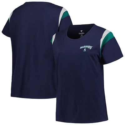 Women's Profile Navy Seattle Mariners Plus Size Scoop Neck T-Shirt