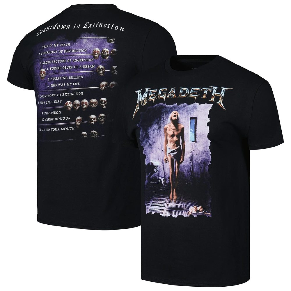 Unisex Manhead Merch Black Megadeth Countdown To Extinction T-Shirt