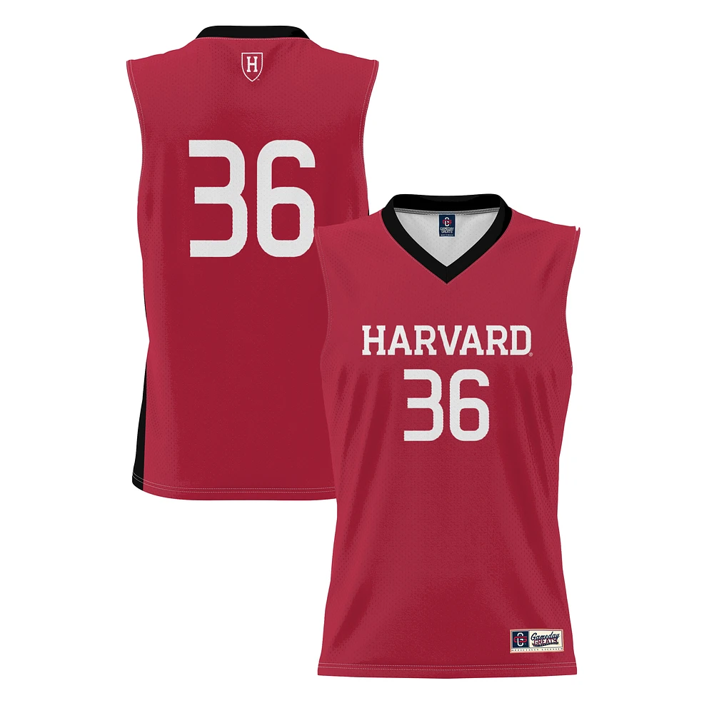 Men's GameDay Greats #36 Crimson Harvard Lightweight Basketball Jersey