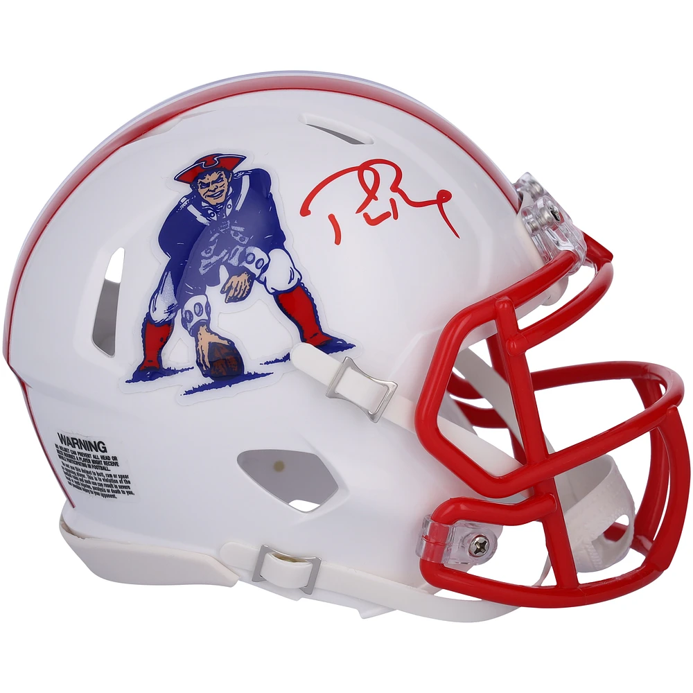 Tom Brady New England Patriots Autographed Riddell 1990-92 Throwback Speed Mini Helmet - Signed in Red Ink