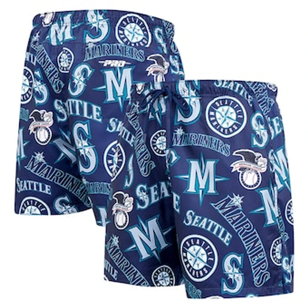 Men's Pro Standard Navy Seattle Mariners Toss Logo Woven Shorts