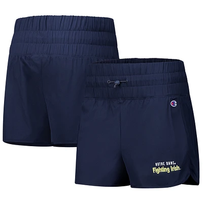 Women's Champion Navy Notre Dame Fighting Irish Tailgate Her Woven Shorts