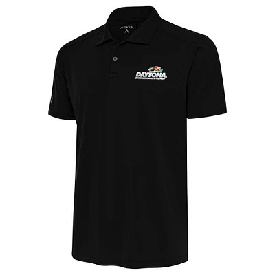 Men's Antigua Black Daytona International Speedway Tribute Polo