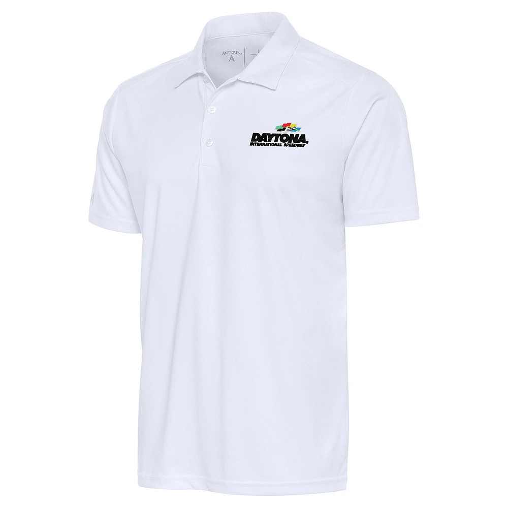 Men's Antigua White Daytona International Speedway Tribute Polo