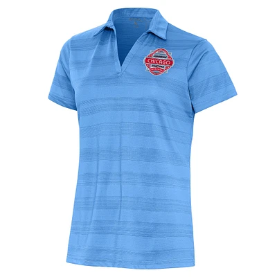 Women's Antigua Powder Blue Chicago Street Race Compass Polo