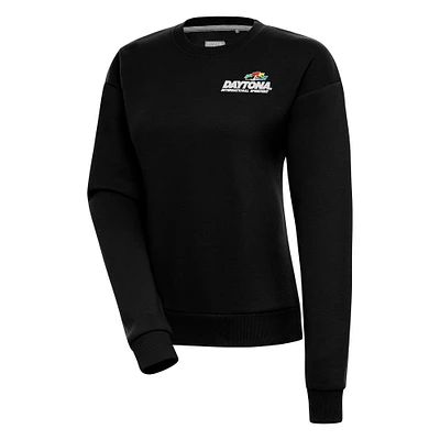 Women's Antigua Black Daytona International Speedway Victory Pullover Sweatshirt
