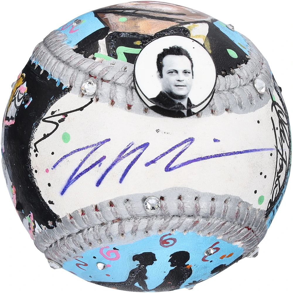Vince Vaughn Wedding Crashers Autographed Baseball - Art by Charles Fazzino - B436652