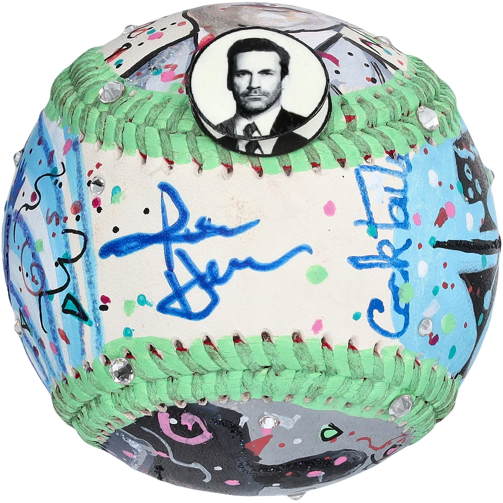 Jon Hamm Mad Men Autographed Baseball - Art by Charles Fazzino - B592993