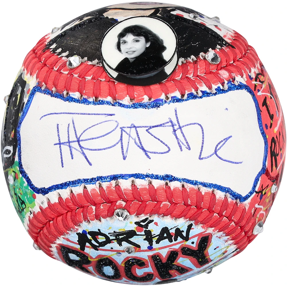 Talia Shire Rocky Autographed Baseball - Art by Charles Fazzino