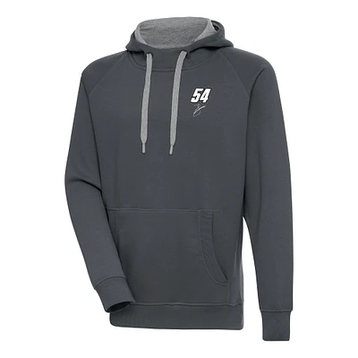 Men's Antigua Charcoal Ty Gibbs Victory Pullover Hoodie