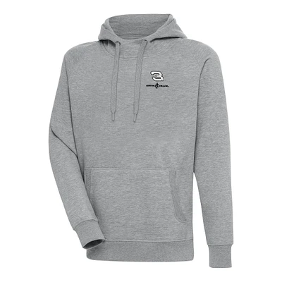 Men's Antigua Heather Gray Austin Dillon Victory Pullover Hoodie