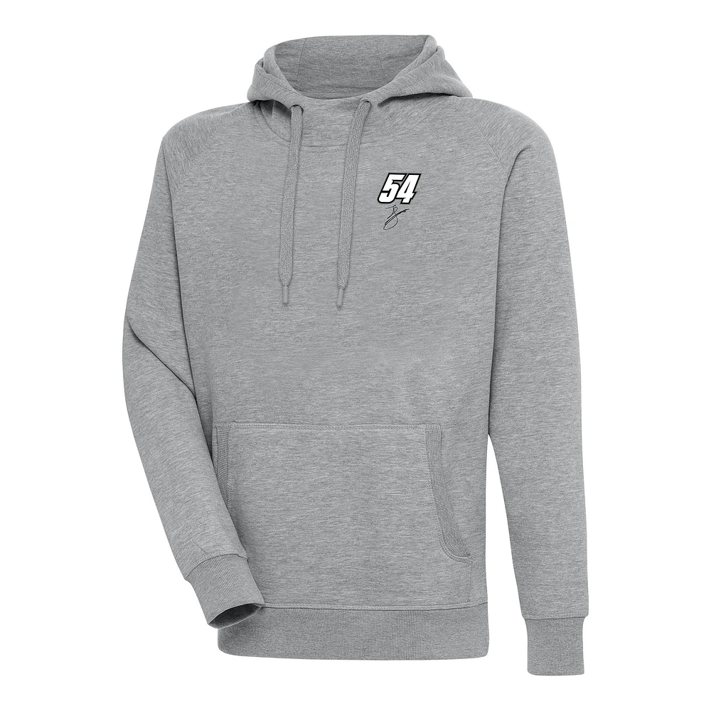 Men's Antigua Heather Gray Ty Gibbs Victory Pullover Hoodie