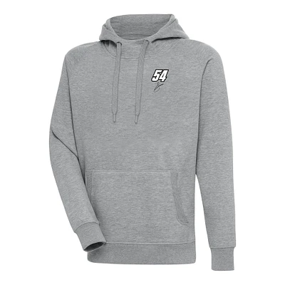 Men's Antigua Heather Gray Ty Gibbs Victory Pullover Hoodie