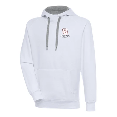 Men's Antigua White Kyle Busch Victory Pullover Hoodie