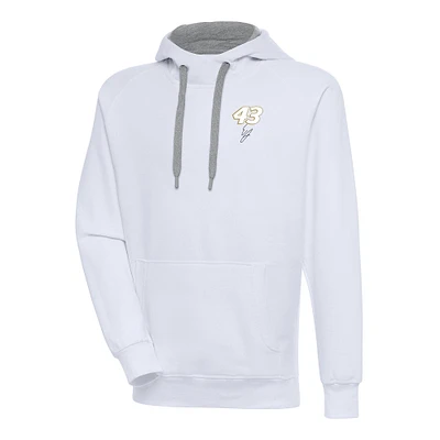 Men's Antigua White Erik Jones Victory Pullover Hoodie