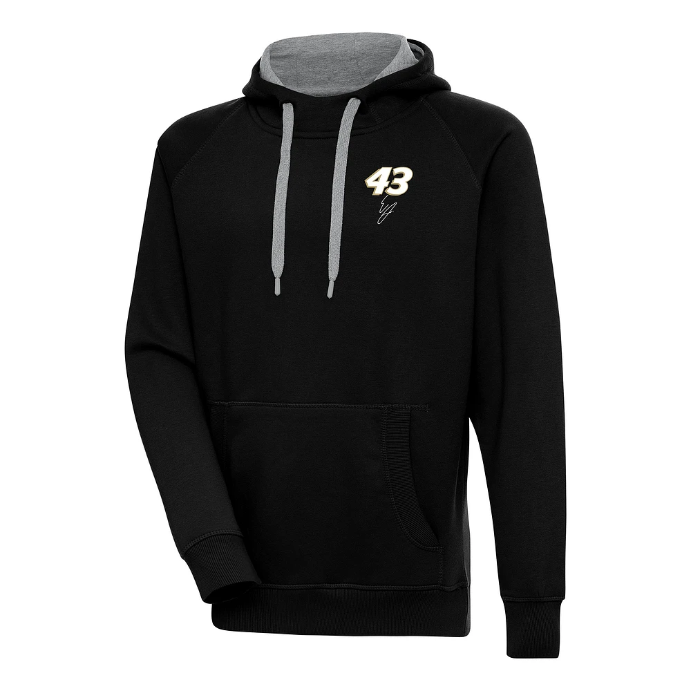 Men's Antigua Black Erik Jones Victory Pullover Hoodie