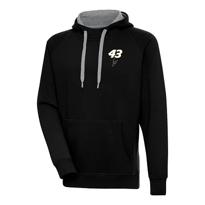 Men's Antigua Black Erik Jones Victory Pullover Hoodie