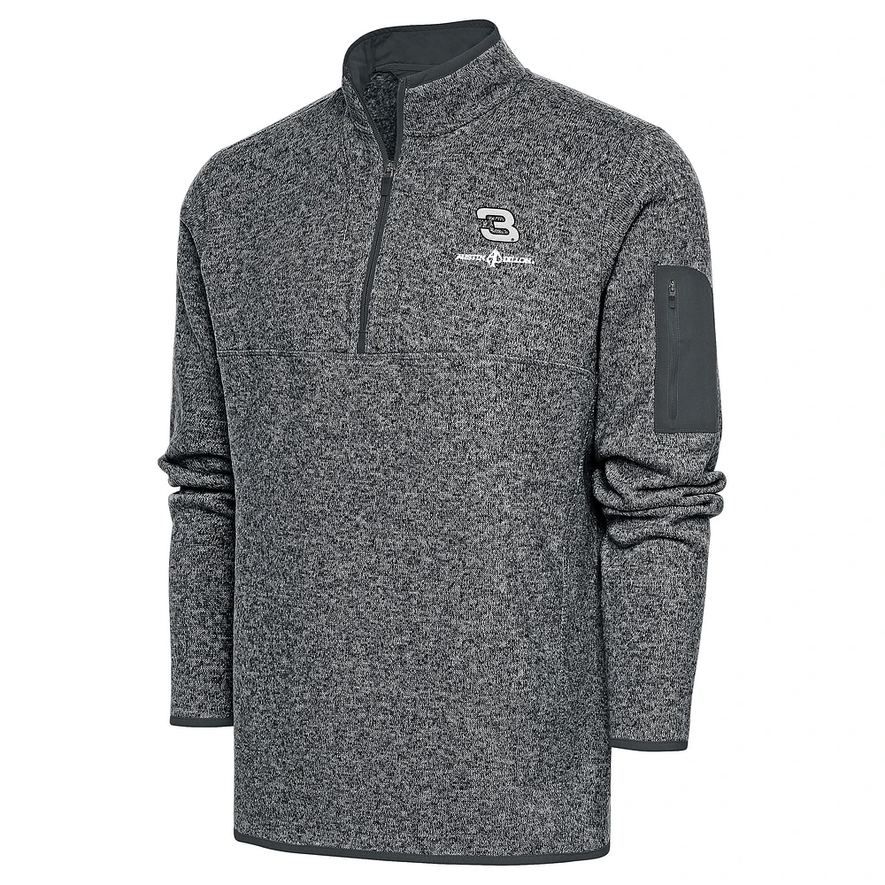 Men's Antigua Heather Austin Dillon Fortune Quarter-Zip Pullover Jacket