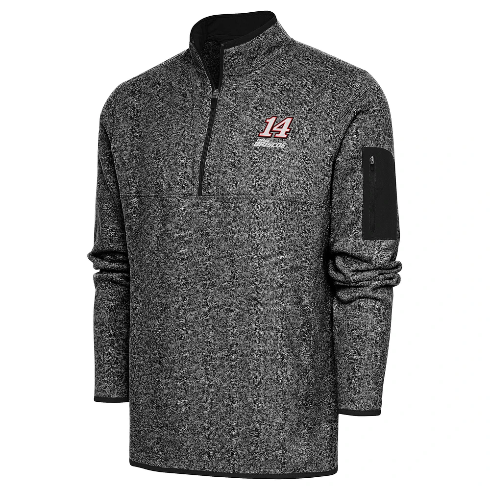 Men's Antigua Heather Black Chase Briscoe Fortune Quarter-Zip Pullover Jacket