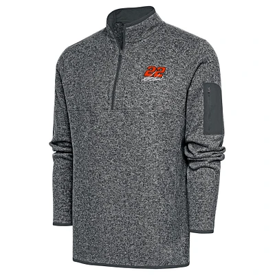 Men's Antigua Heather Joey Logano Fortune Quarter-Zip Pullover Jacket