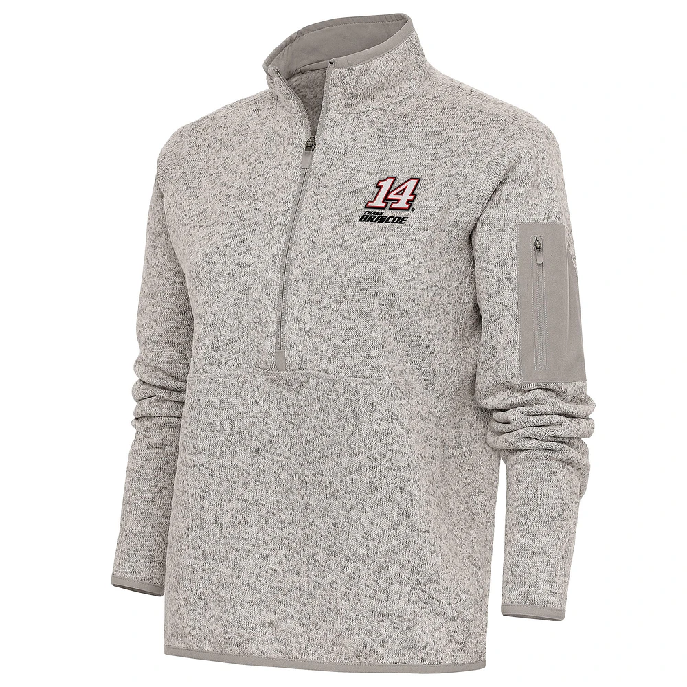 Women's Antigua Oatmeal Chase Briscoe Fortune Half-Zip Pullover Sweater
