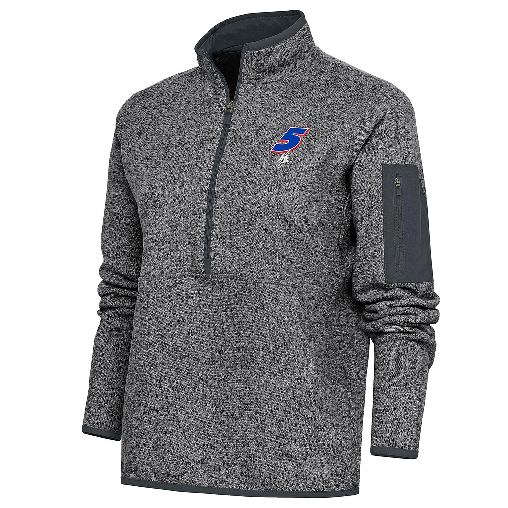 Women's Antigua Heather Kyle Larson Fortune Half-Zip Pullover Sweater