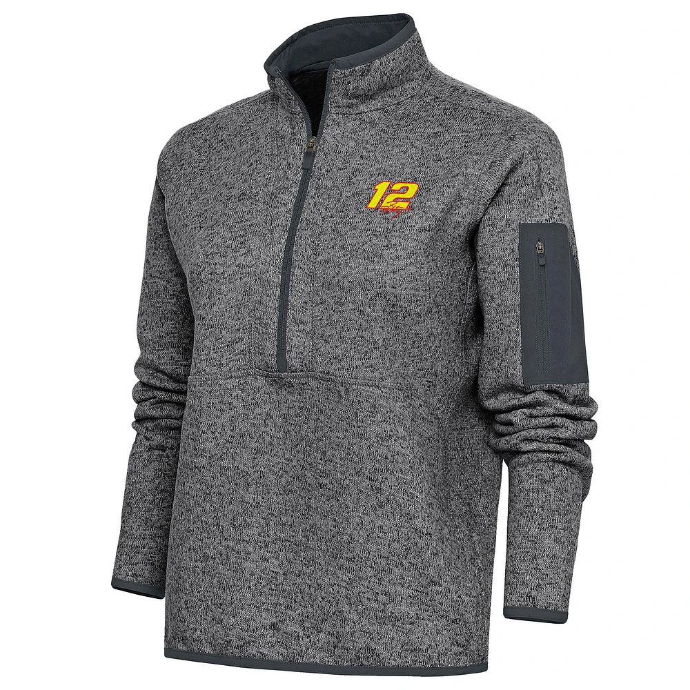 Women's Antigua Heather Ryan Blaney Fortune Half-Zip Pullover Sweater