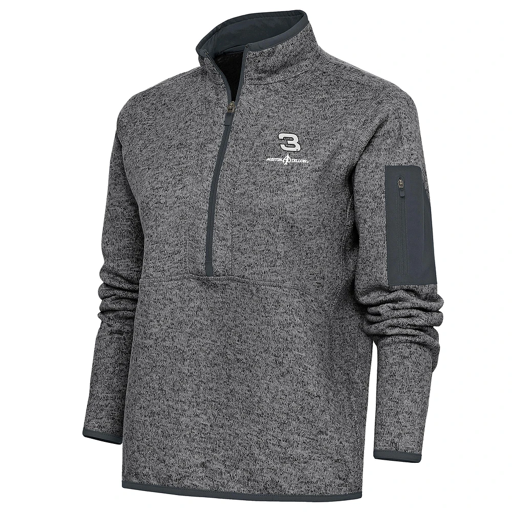 Women's Antigua Heather Austin Dillon Fortune Half-Zip Pullover Sweater
