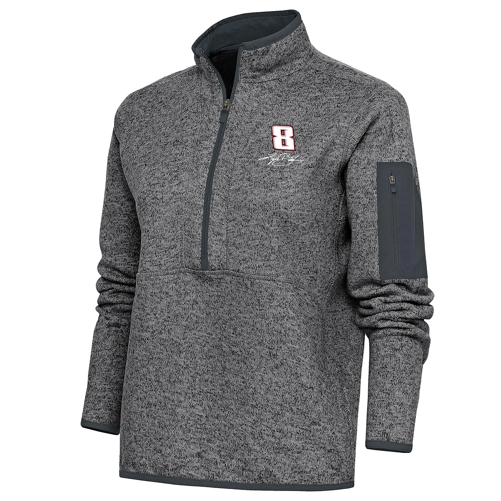 Women's Antigua Heather Kyle Busch Fortune Half-Zip Pullover Sweater