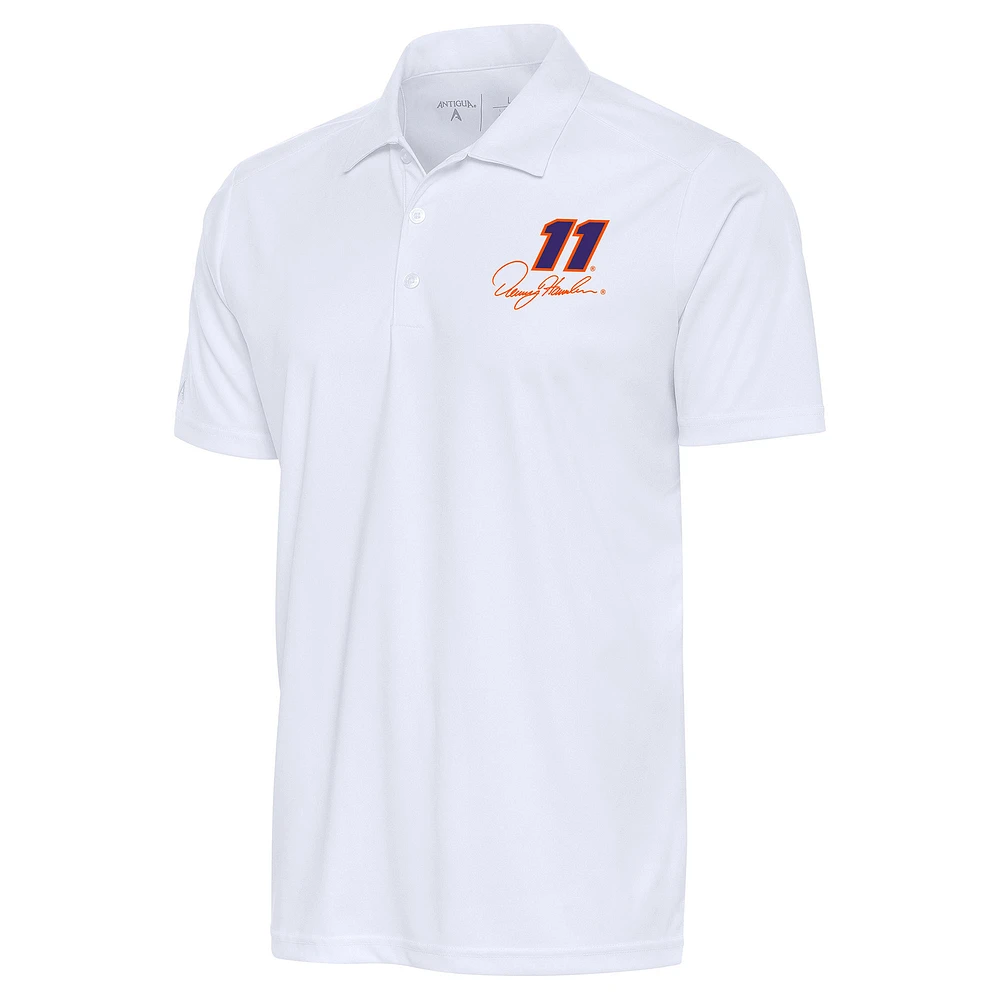 Men's Antigua White Denny Hamlin Tribute Polo