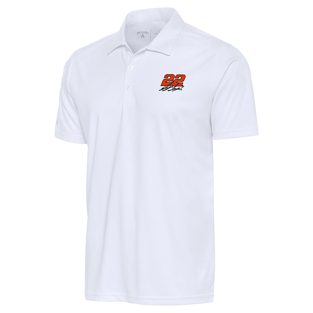 Men's Antigua White Joey Logano Tribute Polo