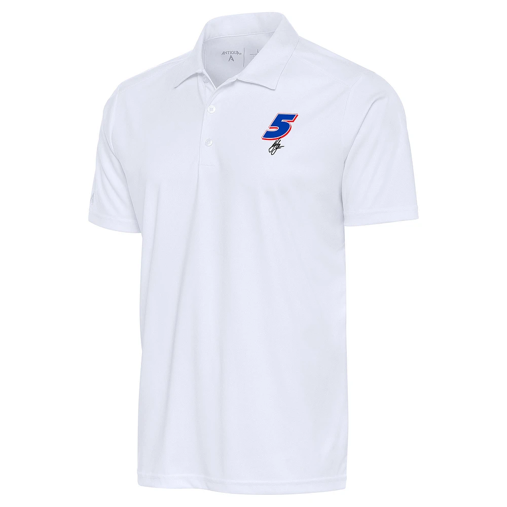 Men's Antigua White Kyle Larson Tribute Polo