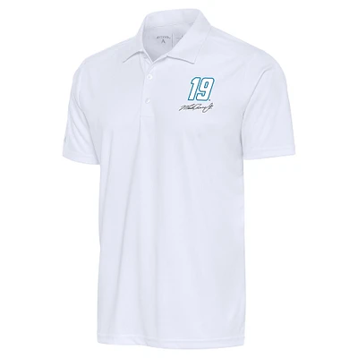 Men's Antigua White Martin Truex Jr Tribute Polo