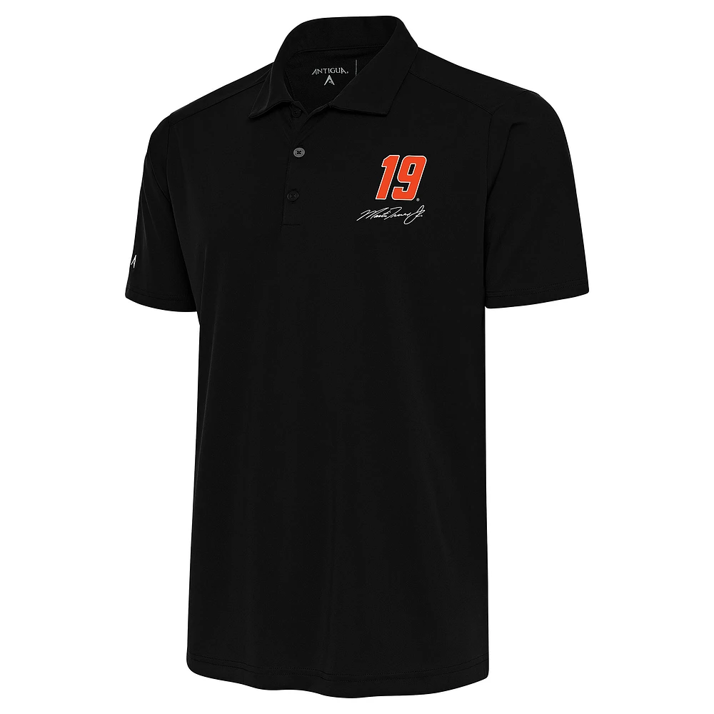 Men's Antigua Black Martin Truex Jr Tribute Polo