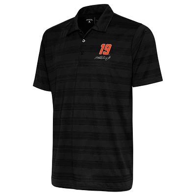 Men's Antigua Black Martin Truex Jr Compass Polo