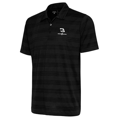 Men's Antigua Black Austin Dillon Compass Polo