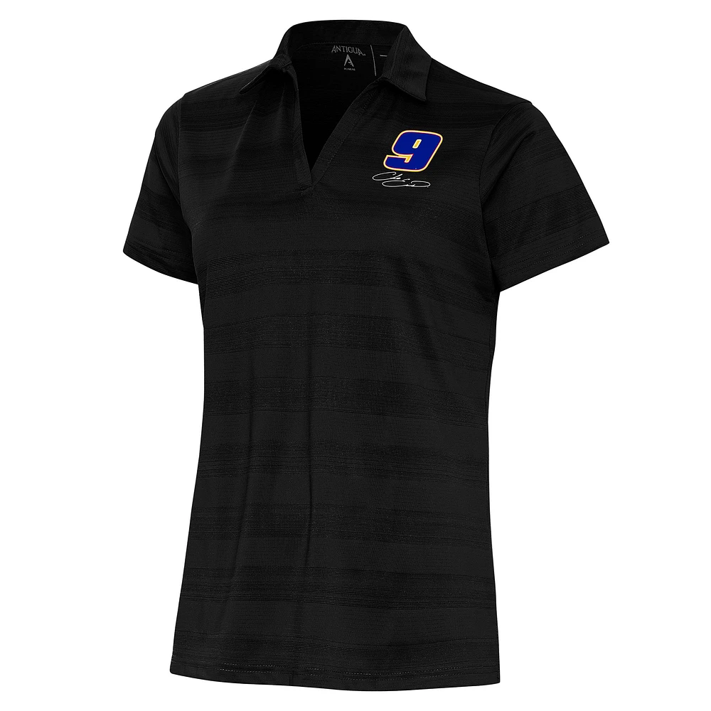 Women's Antigua Black Chase Elliott Compass Polo
