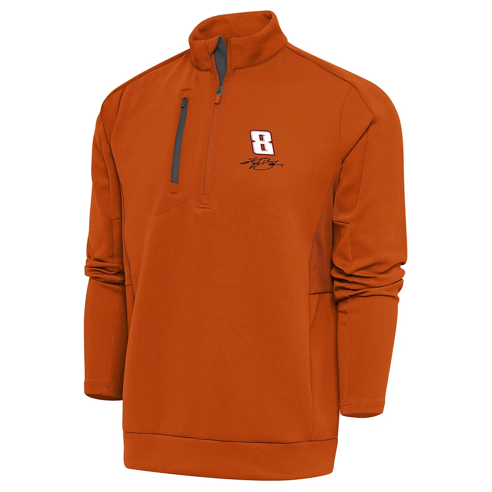 Men's Antigua Burnt Orange Kyle Busch Generation Quarter-Zip Pullover Top