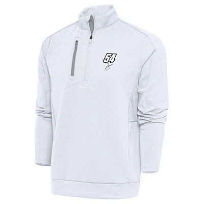 Men's Antigua White Ty Gibbs Generation Quarter-Zip Pullover Top