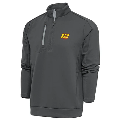 Men's Antigua Pewter Ryan Blaney Generation Quarter-Zip Pullover Top