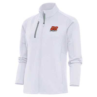 Women's Antigua White Joey Logano Generation Full-Zip Jacket