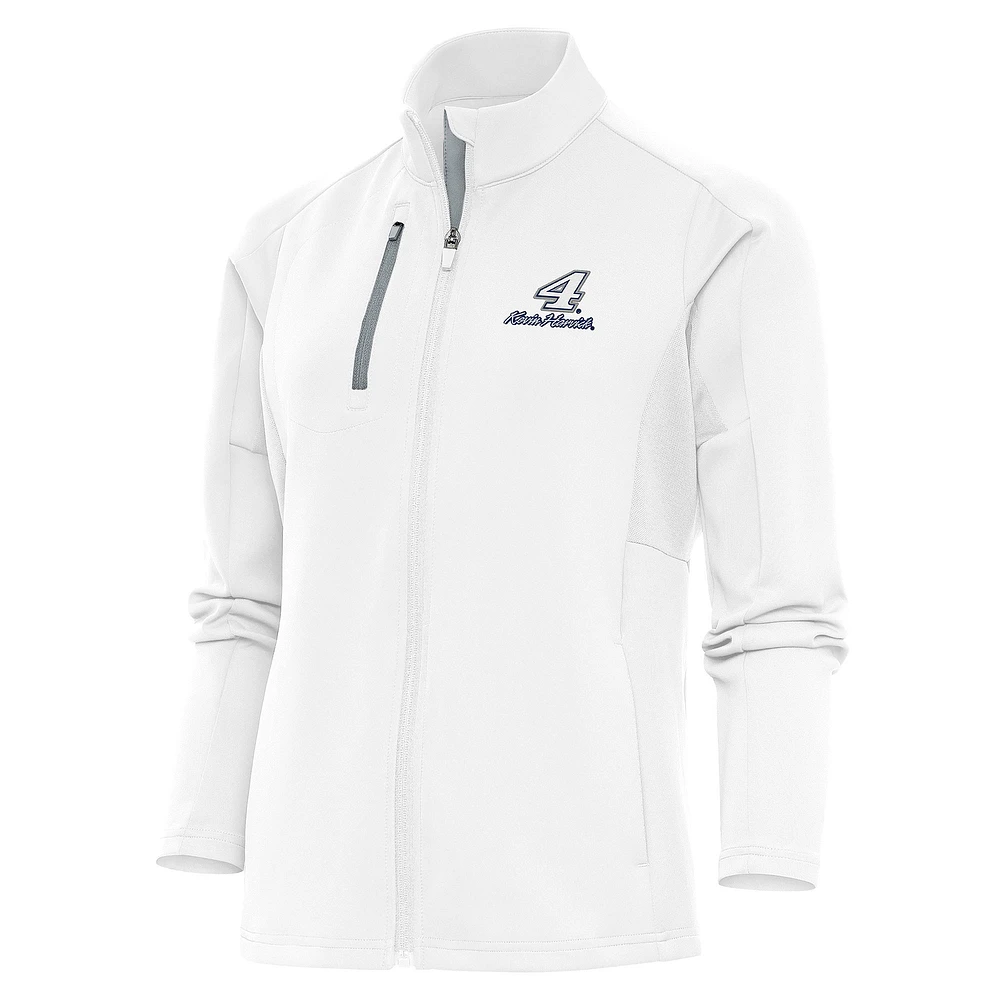 Women's Antigua White Kevin Harvick Generation Full-Zip Jacket