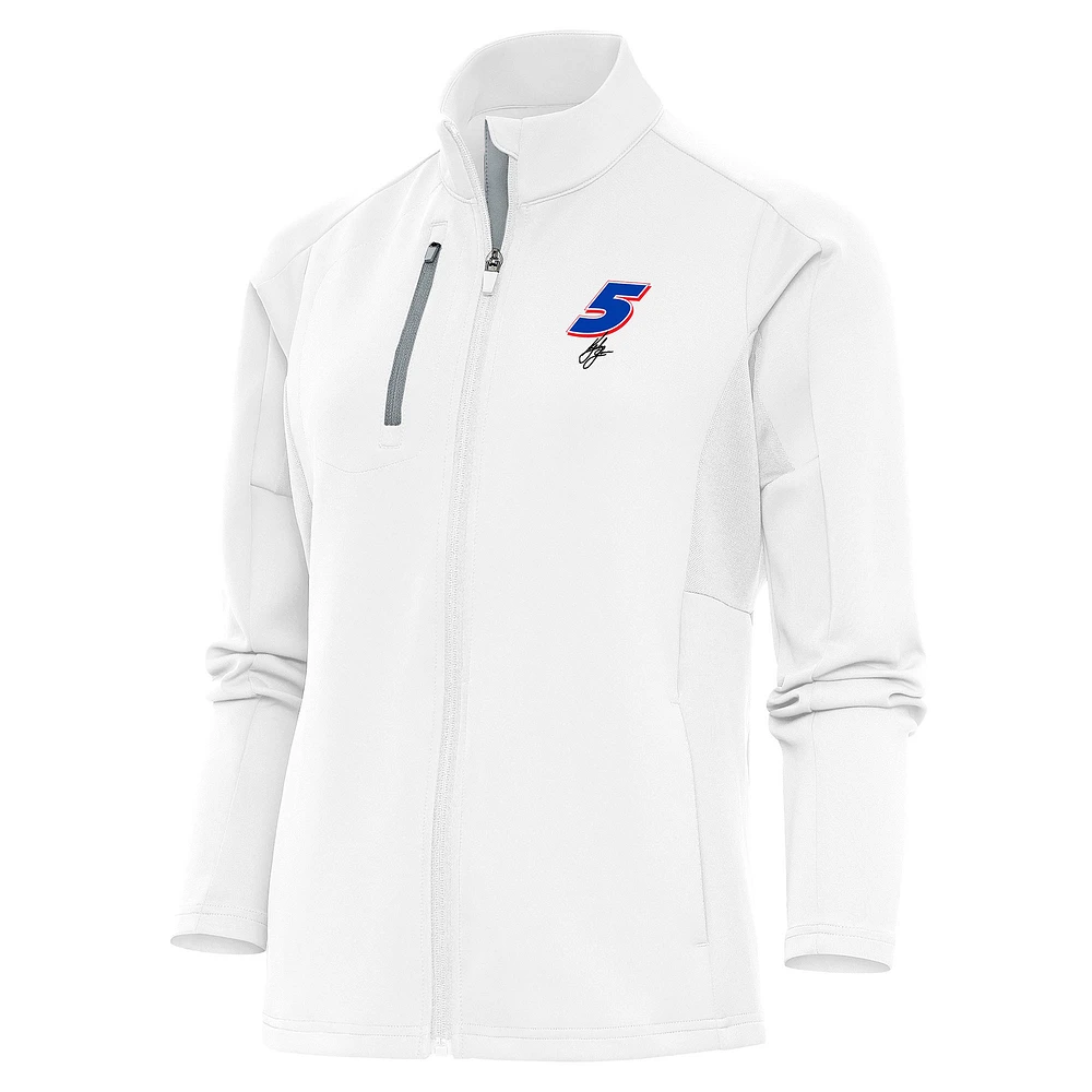Women's Antigua White Kyle Larson Generation Full-Zip Jacket