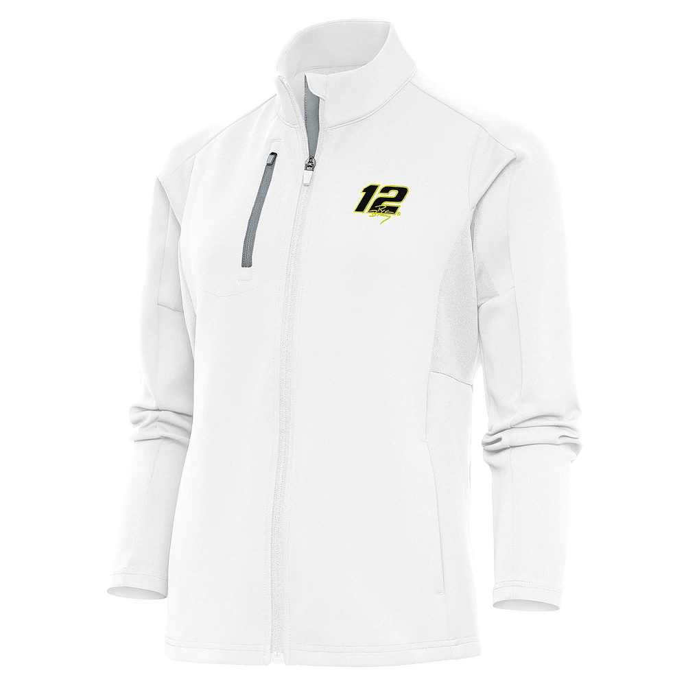 Women's Antigua White Ryan Blaney Generation Full-Zip Jacket