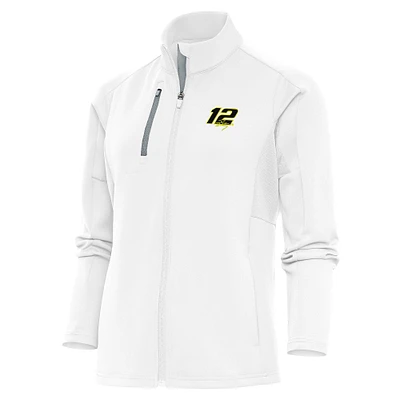 Women's Antigua White Ryan Blaney Generation Full-Zip Jacket