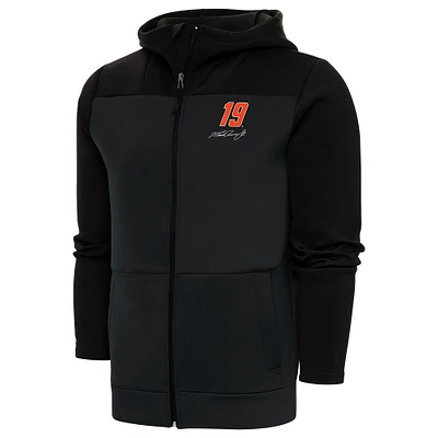 Men's Antigua Black Martin Truex Jr Protect Full-Zip Hoodie