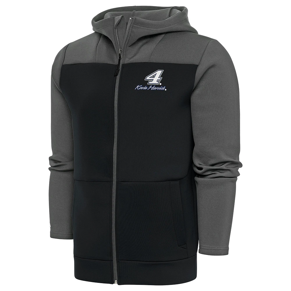 Men's Antigua Steel Kevin Harvick Protect Full-Zip Hoodie