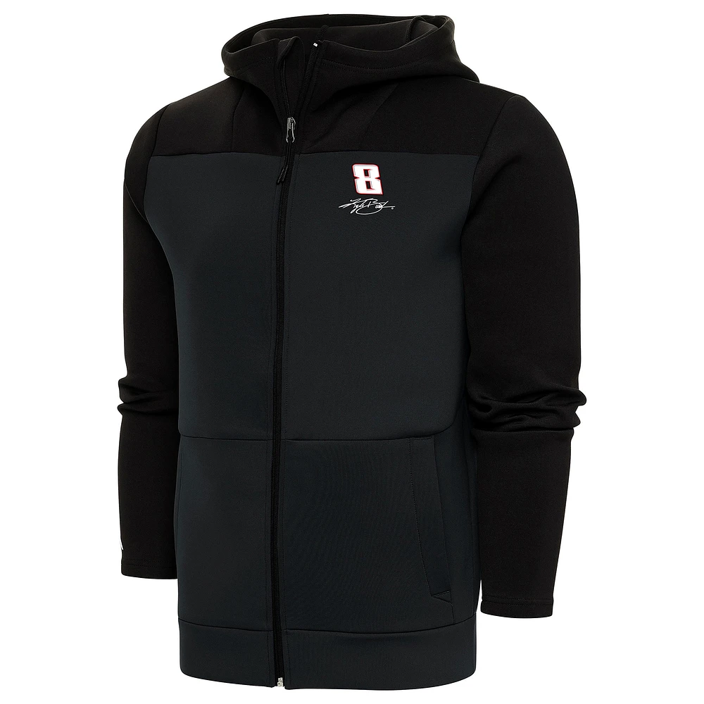 Men's Antigua Black Kyle Busch Protect Full-Zip Hoodie